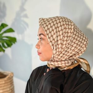 Printed Square Satin Hijab
