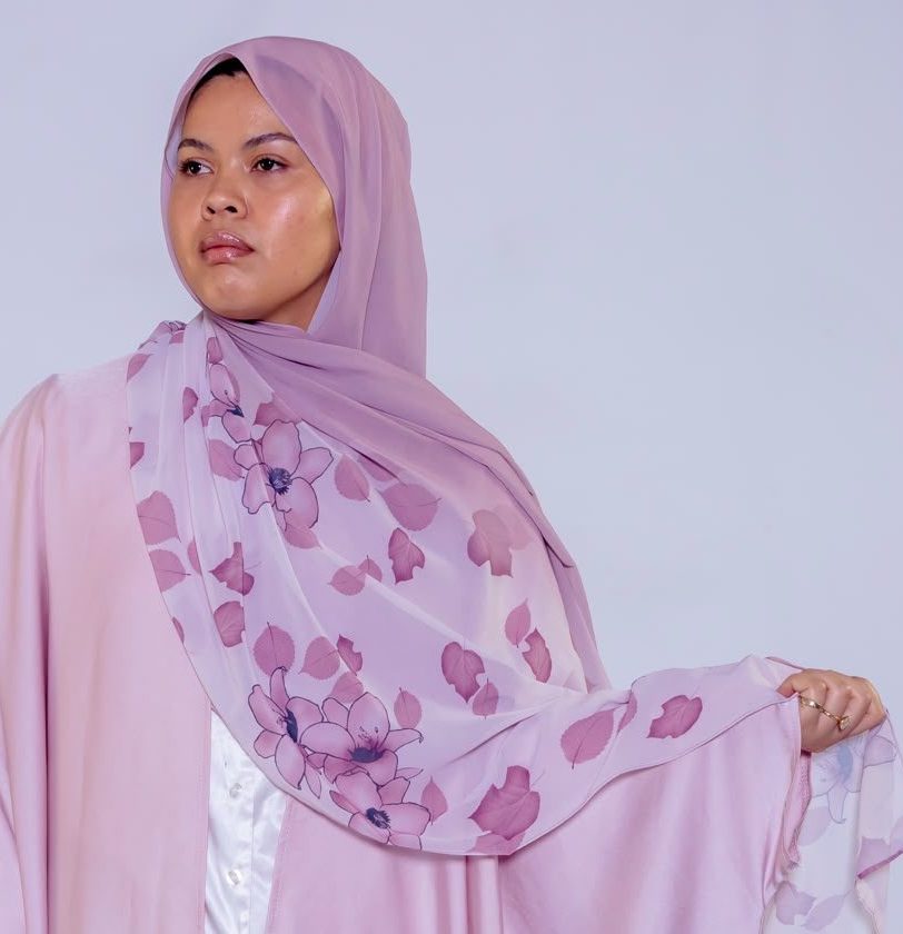 Ombre Floral Chiffon Hijab